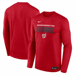Washington Nationals Authentic Collection Legend Dri-FIT Long Sleeve T-Shirt - Red | Nike