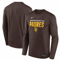 San Diego Padres Authentic Collection Legend Dri-FIT Long Sleeve T-Shirt - Brown | Nike