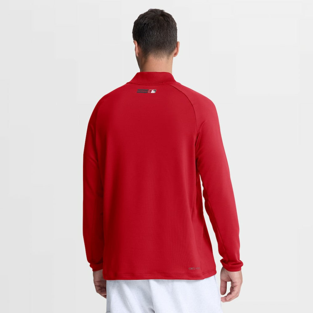 Washington Nationals Authentic Collection Dri-FIT Raglan Half-Zip Pullover - Red | Nike