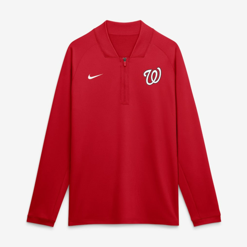 Washington Nationals Authentic Collection Dri-FIT Raglan Half-Zip Pullover - Red | Nike