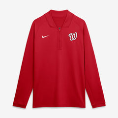 Washington Nationals Authentic Collection Dri-FIT Raglan Half-Zip Pullover - Red | Nike