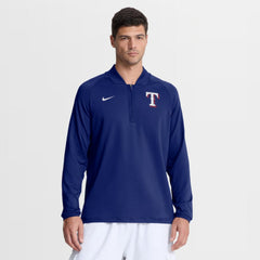 Texas Rangers Authentic Collection Dri-FIT Raglan Half-Zip Pullover - Royal | Nike
