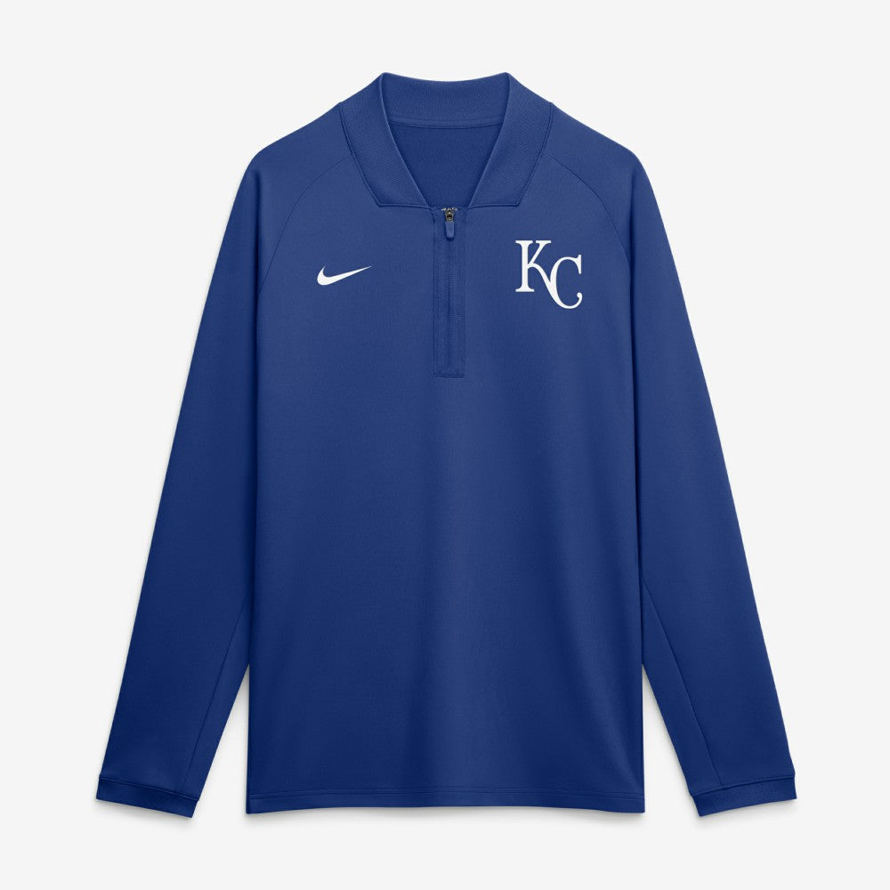 Kansas City Royals Authentic Collection Dri-FIT Raglan Half-Zip Pullover - Royal | Nike