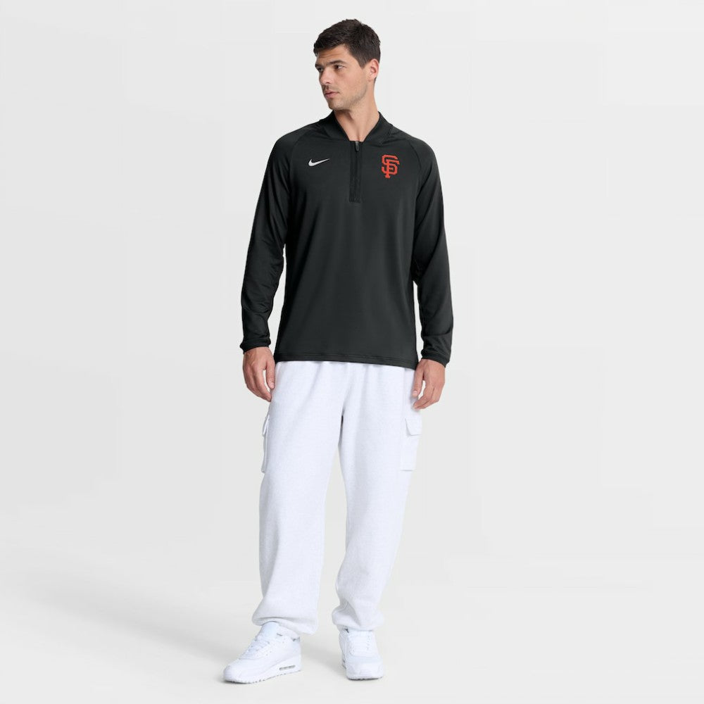 San Francisco Giants Authentic Collection Dri-FIT Raglan Half-Zip Pullover - Black | Nike