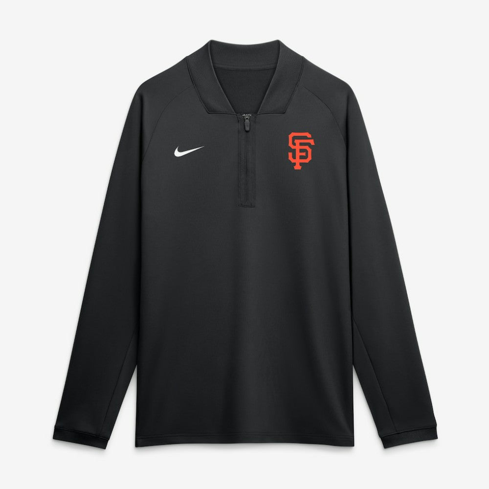 San Francisco Giants Authentic Collection Dri-FIT Raglan Half-Zip Pullover - Black | Nike