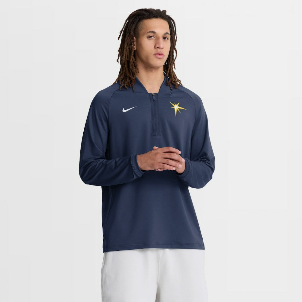 Tampa Bay Rays Authentic Collection Dri-FIT Raglan Half-Zip Pullover - Navy | Nike