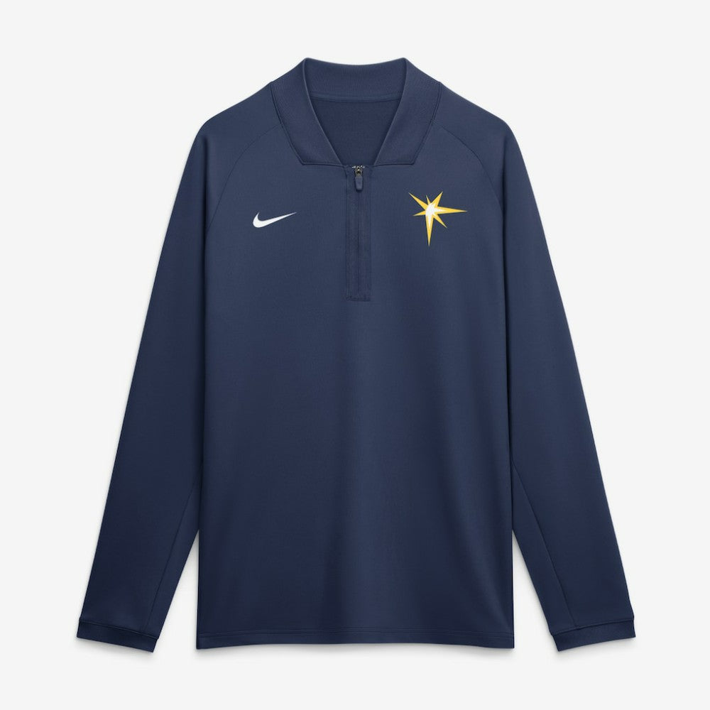 Tampa Bay Rays Authentic Collection Dri-FIT Raglan Half-Zip Pullover - Navy | Nike