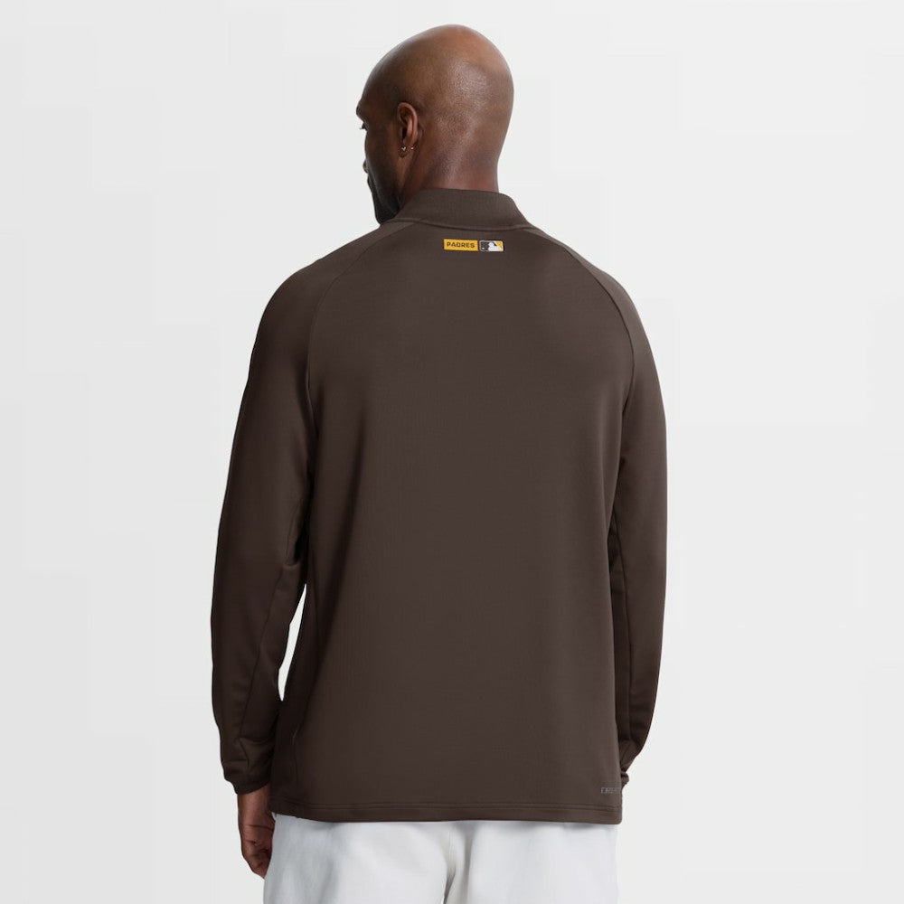 San Diego Padres Authentic Collection Dri-FIT Raglan Half-Zip Pullover - Brown | Nike