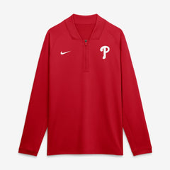 Philadelphia Phillies Authentic Collection Dri-FIT Raglan Half-Zip Pullover - Red | Nike