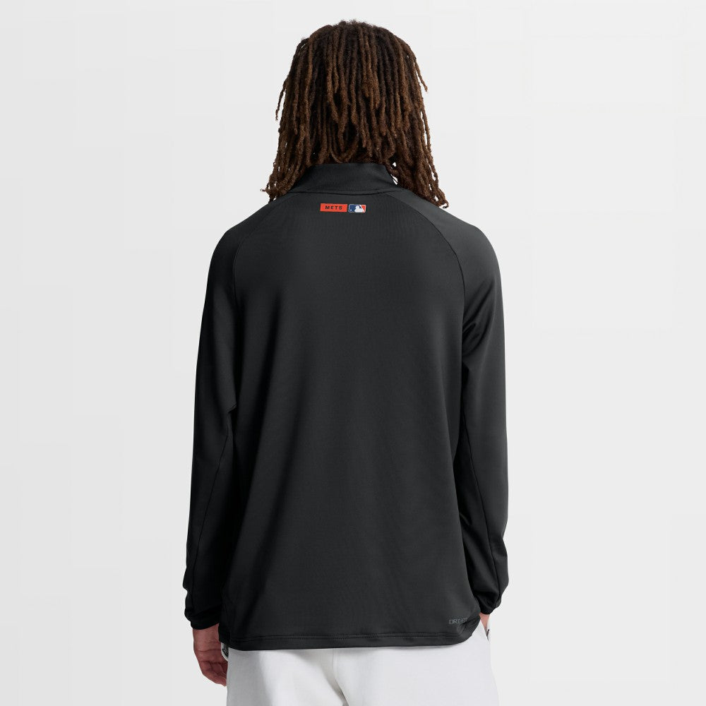 New York Mets Authentic Collection Dri-FIT Raglan Half-Zip Pullover - Black | Nike