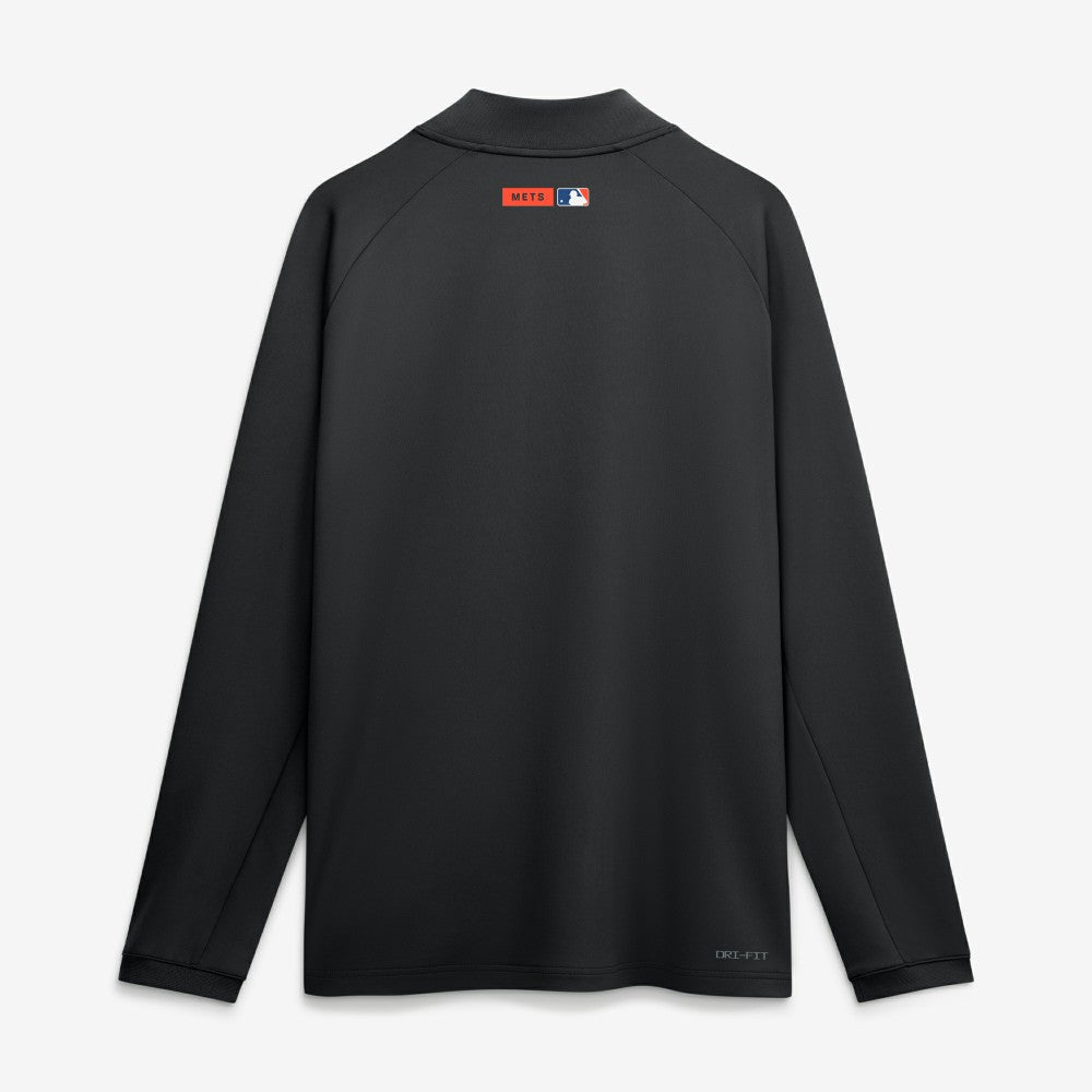 New York Mets Authentic Collection Dri-FIT Raglan Half-Zip Pullover - Black | Nike