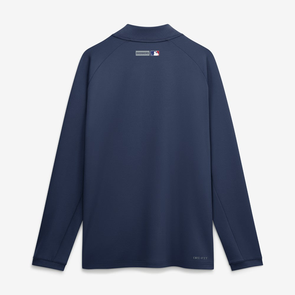Los Angeles Dodgers Authentic Collection Dri-FIT Raglan Half-Zip Pullover - Navy | Nike
