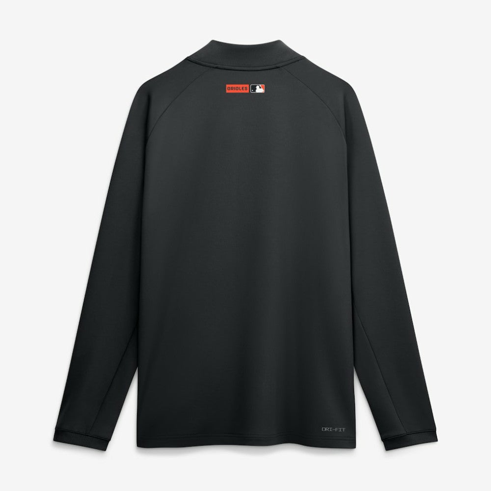 Baltimore Orioles Authentic Collection Dri-FIT Raglan Half-Zip Pullover - Black | Nike