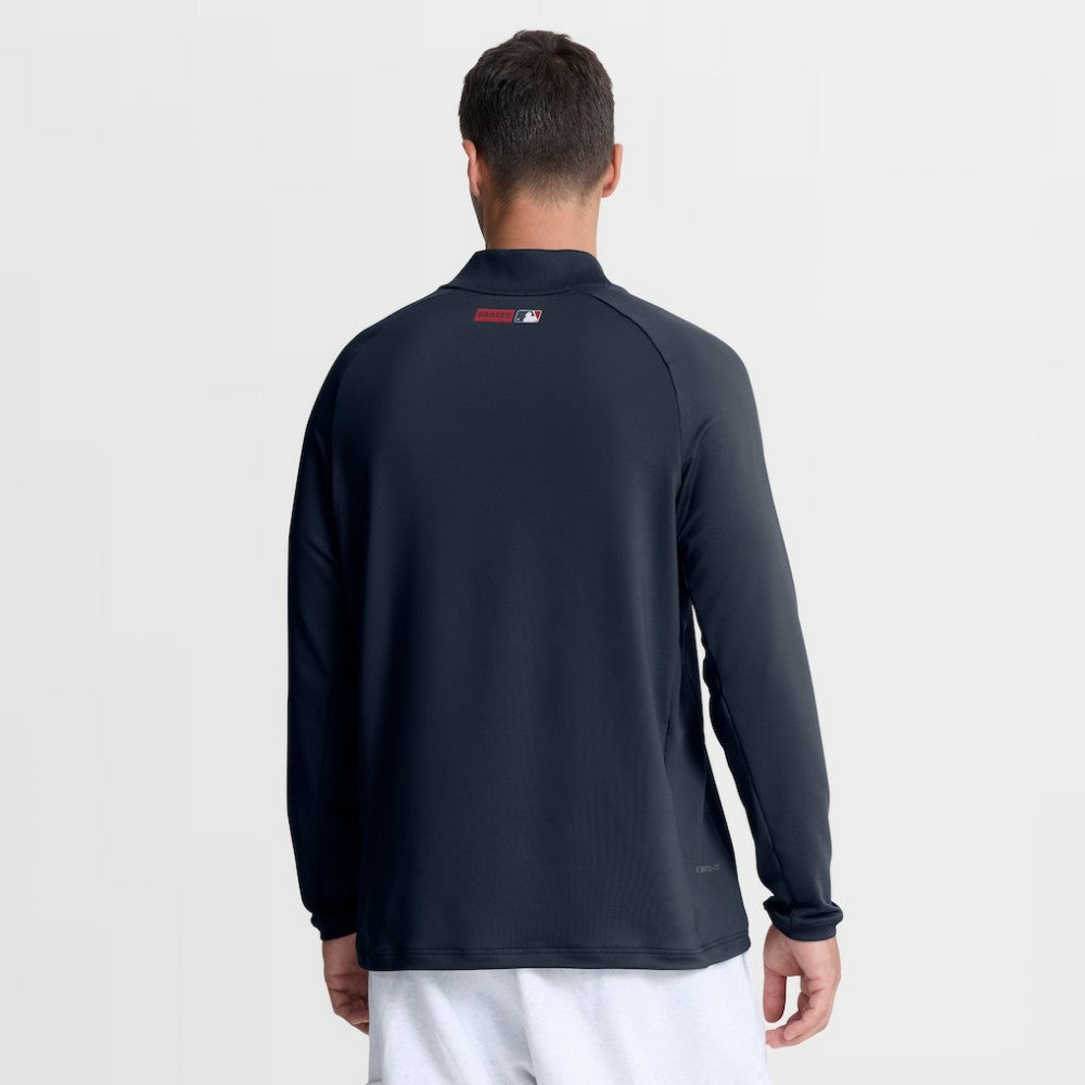 Atlanta Braves Authentic Collection Dri-FIT Raglan Half-Zip Pullover - Navy | Nike
