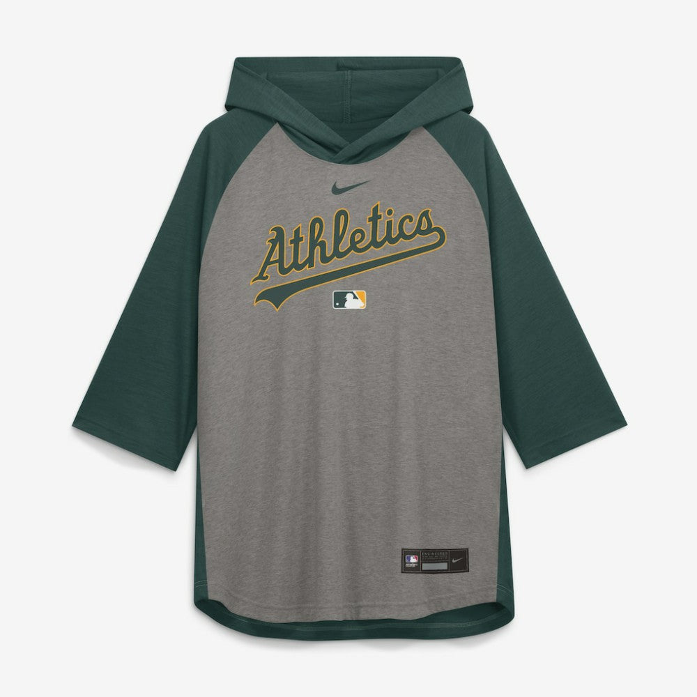 Athletics Authentic Collection Flux Dri-FIT Raglan 3/4-Sleeve Hooded T-Shirt - Gray | Nike