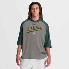 Athletics Authentic Collection Flux Dri-FIT Raglan 3/4-Sleeve Hooded T-Shirt - Gray | Nike