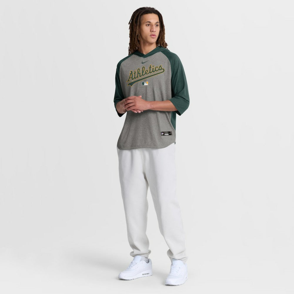 Athletics Authentic Collection Flux Dri-FIT Raglan 3/4-Sleeve Hooded T-Shirt - Gray | Nike