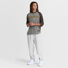 San Diego Padres Authentic Collection Flux Dri-FIT Raglan 3/4-Sleeve Hooded T-Shirt - Gray | Nike