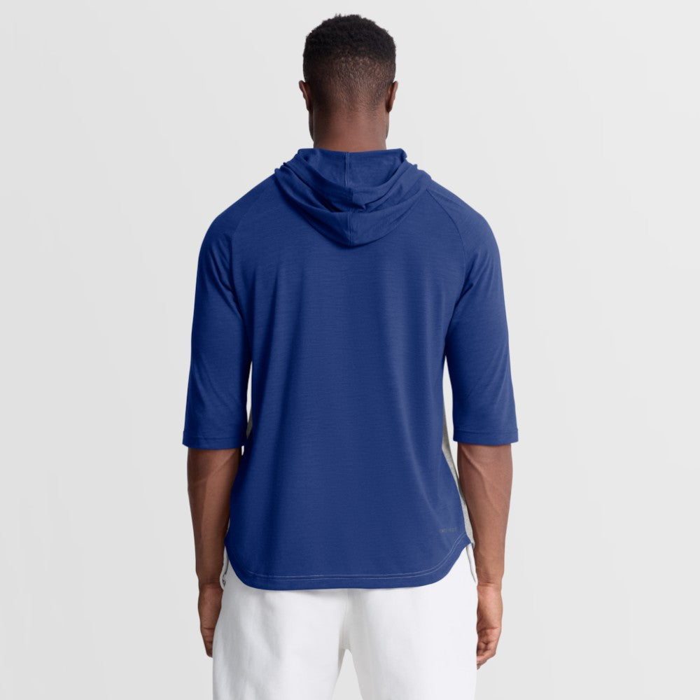 New York Mets Authentic Collection Flux Dri-FIT Raglan 3/4-Sleeve Hooded T-Shirt - Gray | Nike