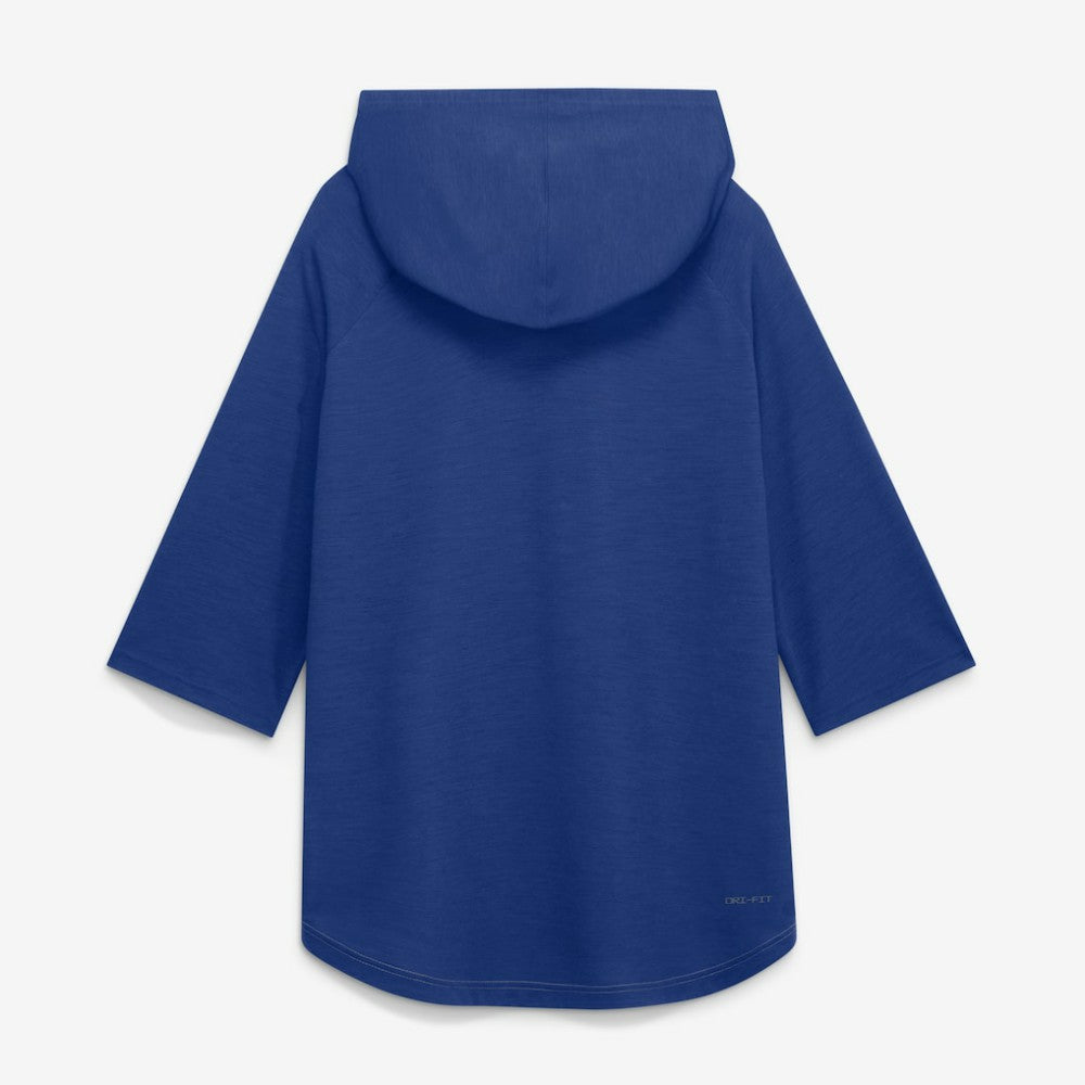New York Mets Authentic Collection Flux Dri-FIT Raglan 3/4-Sleeve Hooded T-Shirt - Gray | Nike