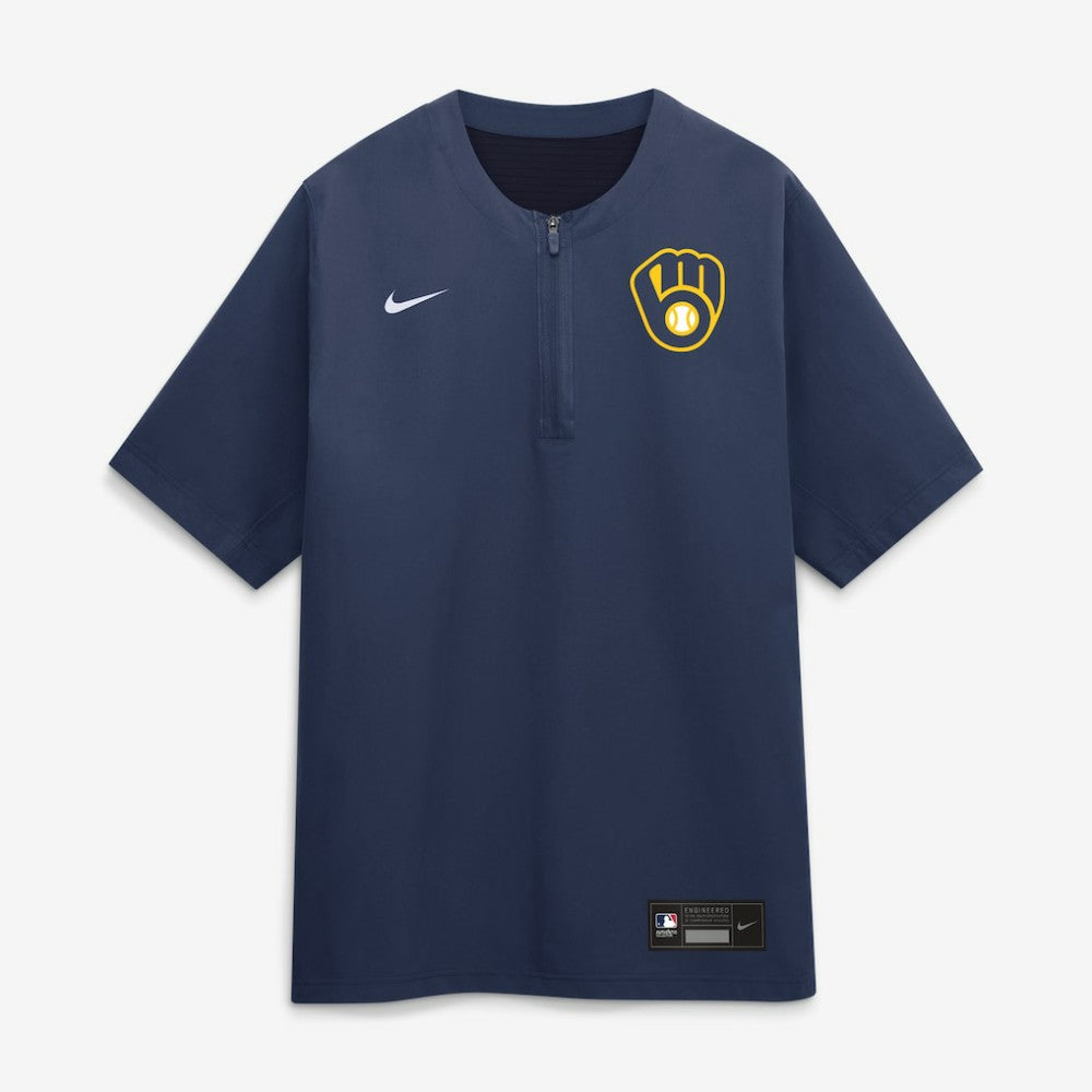 Milwaukee Brewers Authentic Collection Dri-FIT Quarter-Zip Windshirt - Navy | Nike