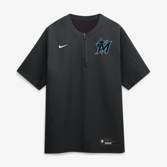 Miami Marlins Authentic Collection Dri-FIT Quarter-Zip Windshirt - Black | Nike