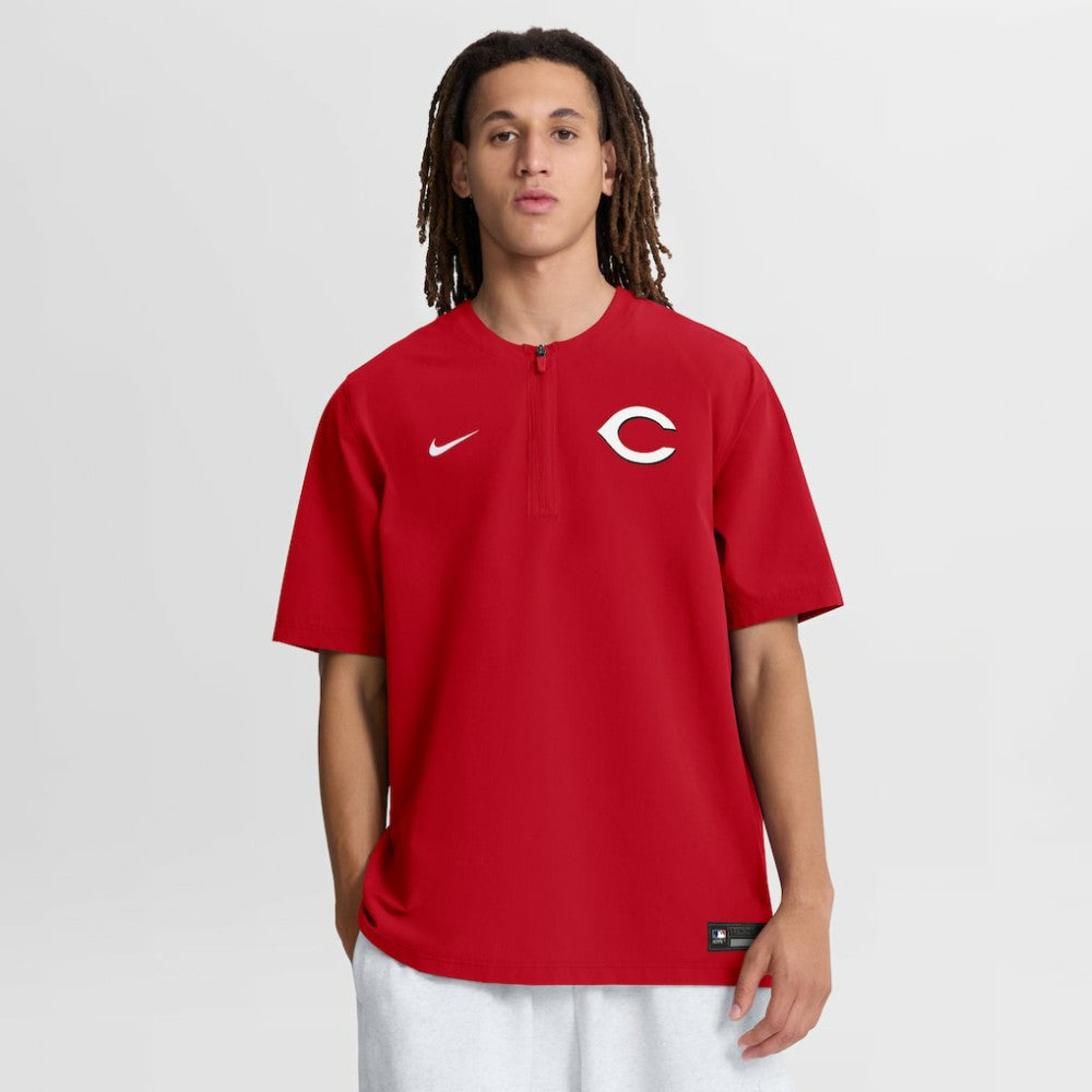 Cincinnati Reds Authentic Collection Dri-FIT Quarter-Zip Windshirt - Red | Nike