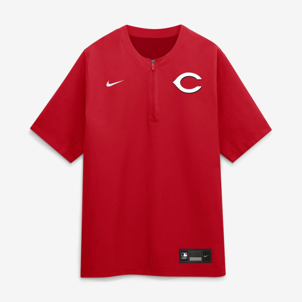 Cincinnati Reds Authentic Collection Dri-FIT Quarter-Zip Windshirt - Red | Nike
