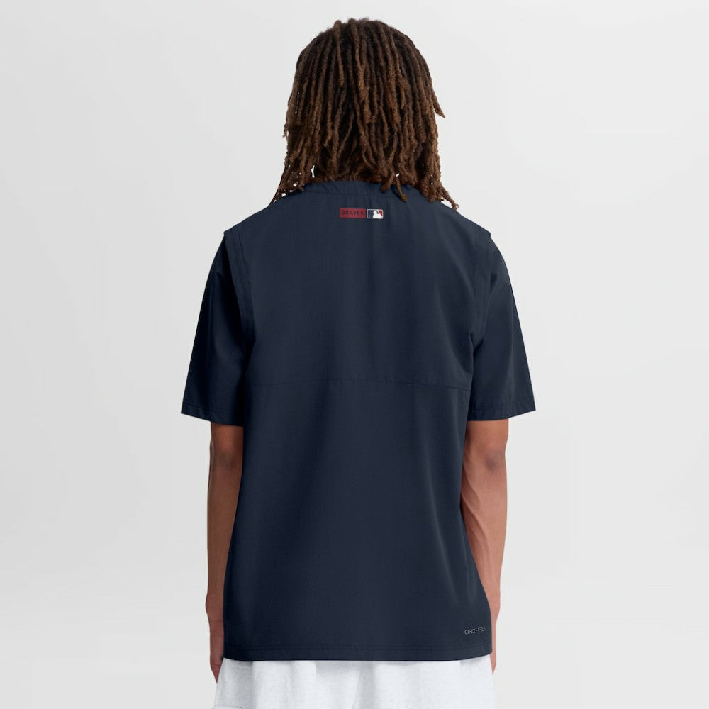 Atlanta Braves Authentic Collection Dri-FIT Quarter-Zip Windshirt - Navy | Nike