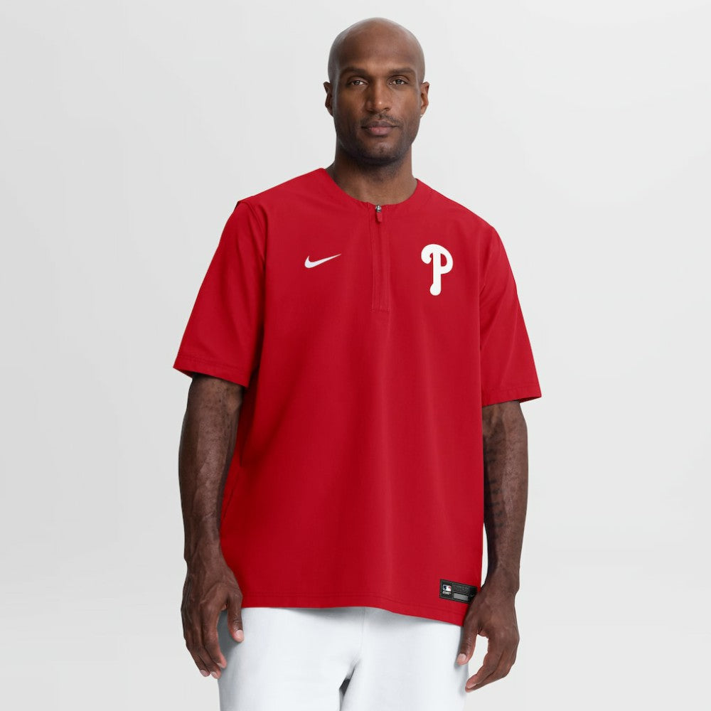 Philadelphia Phillies Authentic Collection Dri-FIT Quarter-Zip Windshirt - Red | Nike