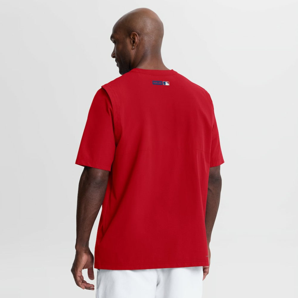 Philadelphia Phillies Authentic Collection Dri-FIT Quarter-Zip Windshirt - Red | Nike