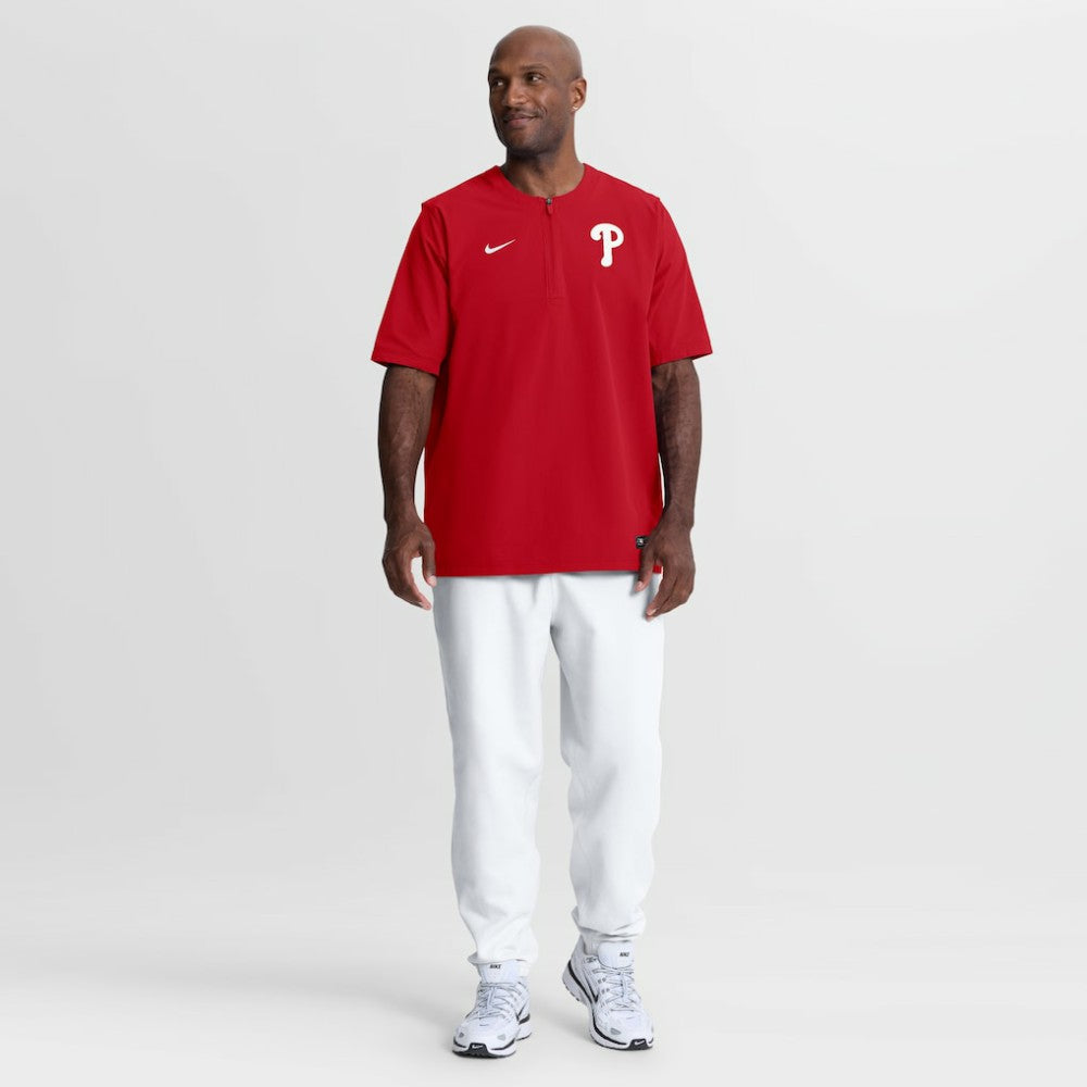 Philadelphia Phillies Authentic Collection Dri-FIT Quarter-Zip Windshirt - Red | Nike