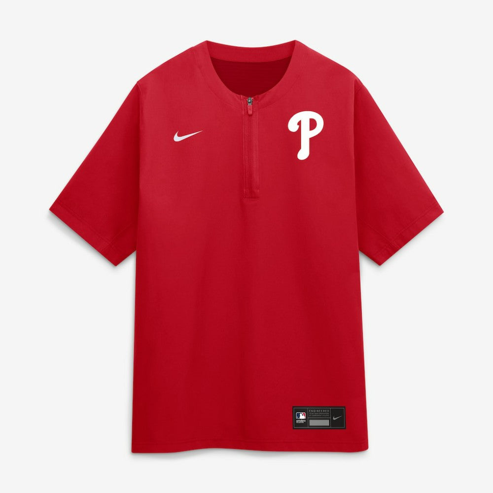 Philadelphia Phillies Authentic Collection Dri-FIT Quarter-Zip Windshirt - Red | Nike