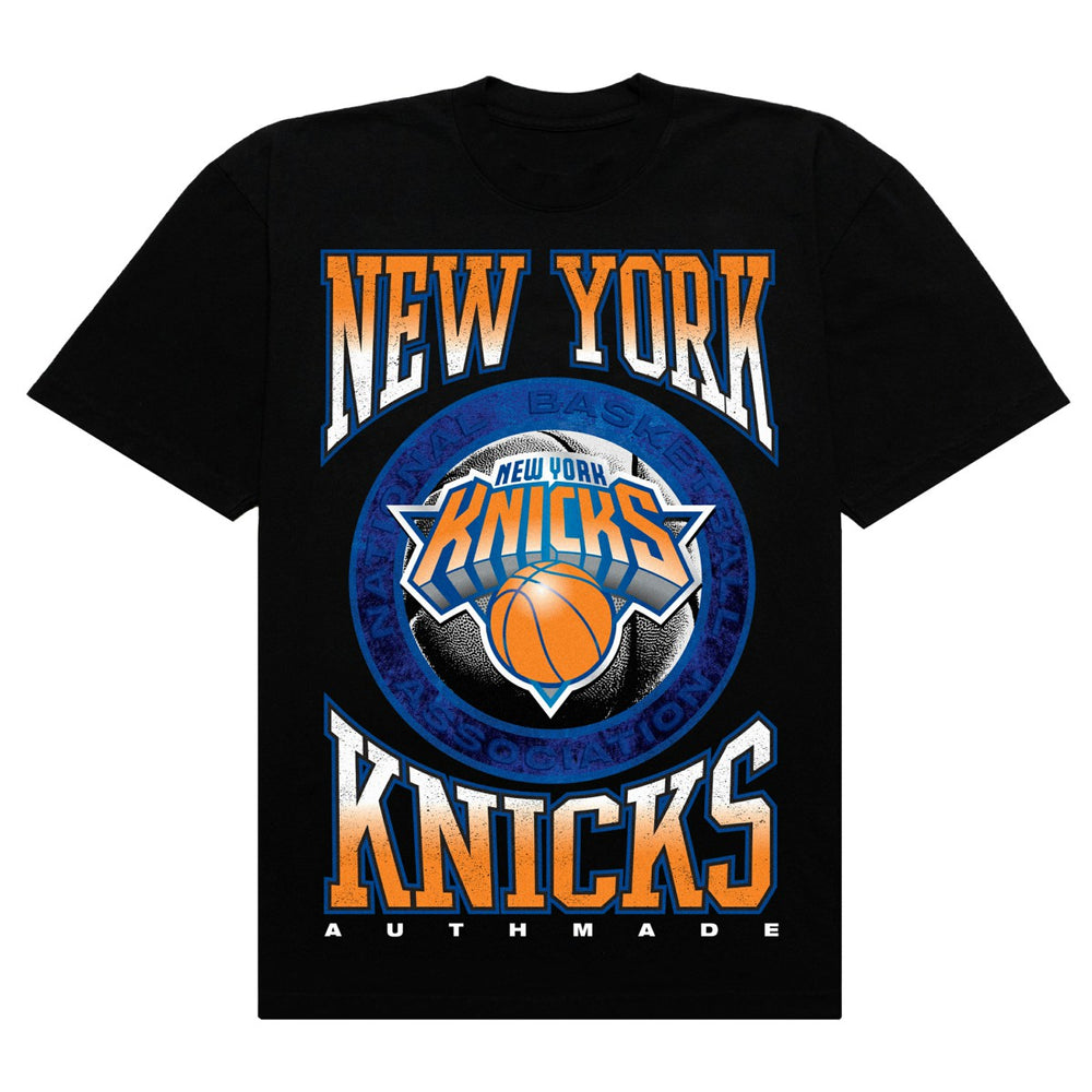 New York Knicks Authmade Vintage Metal Premium Heavyweight T-Shirt - Black discount