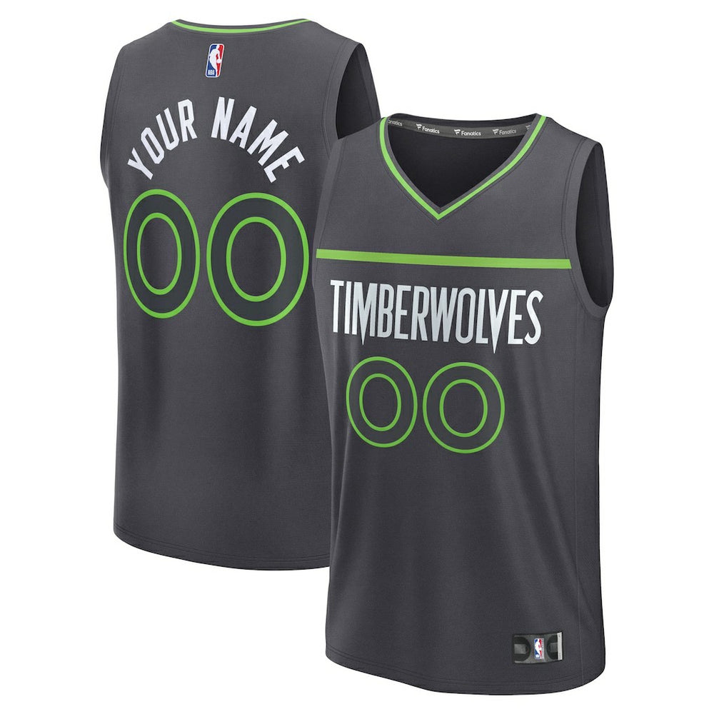 Minnesota Timberwolves Fastbreak Custom Jersey - Statement Edition - Anthracite | Fanatics sale