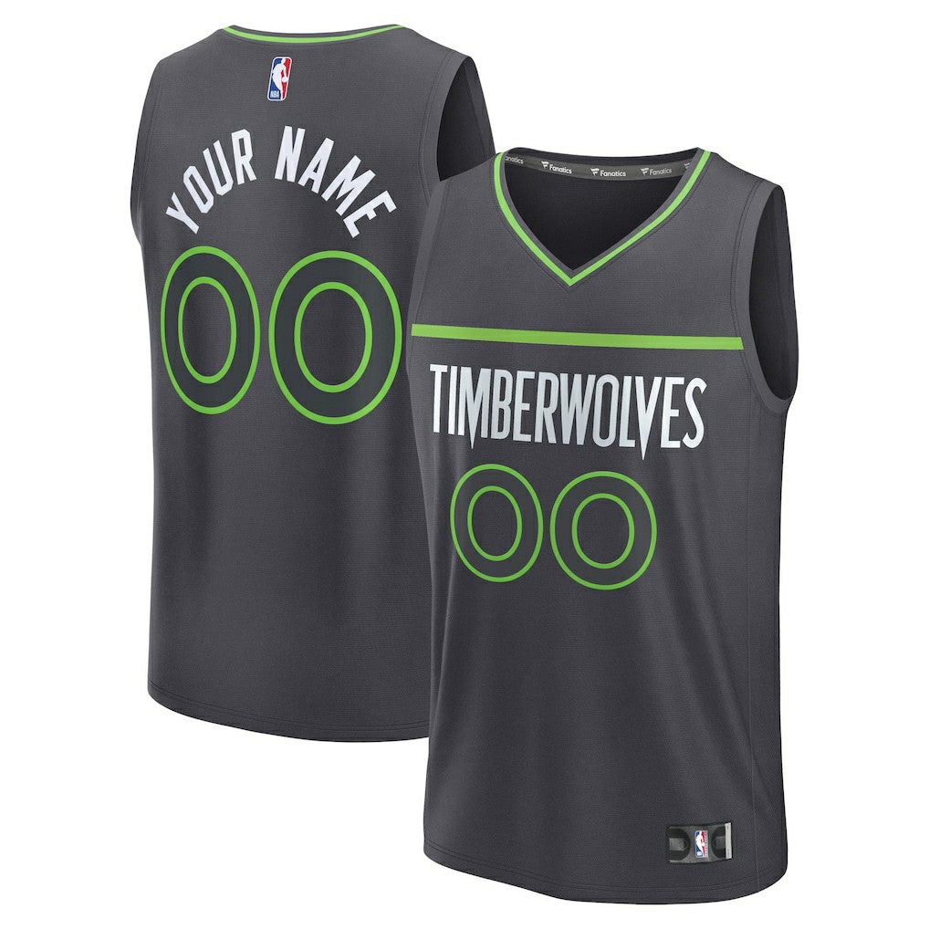 Minnesota Timberwolves Fastbreak Custom Jersey - Statement Edition - Anthracite | Fanatics sale