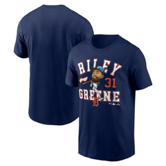 Riley Greene Detroit Tigers Hometown Caricature T-Shirt - Navy