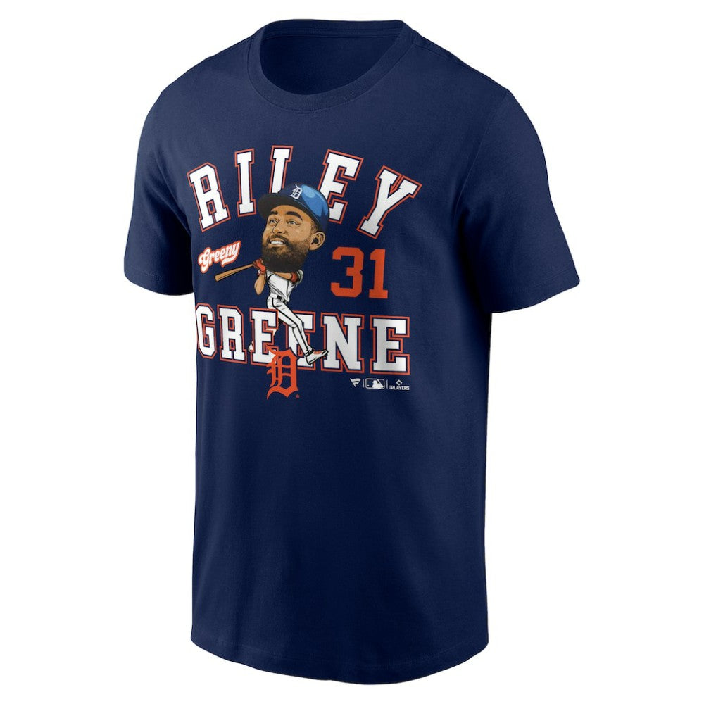 Riley Greene Detroit Tigers Hometown Caricature T-Shirt - Navy