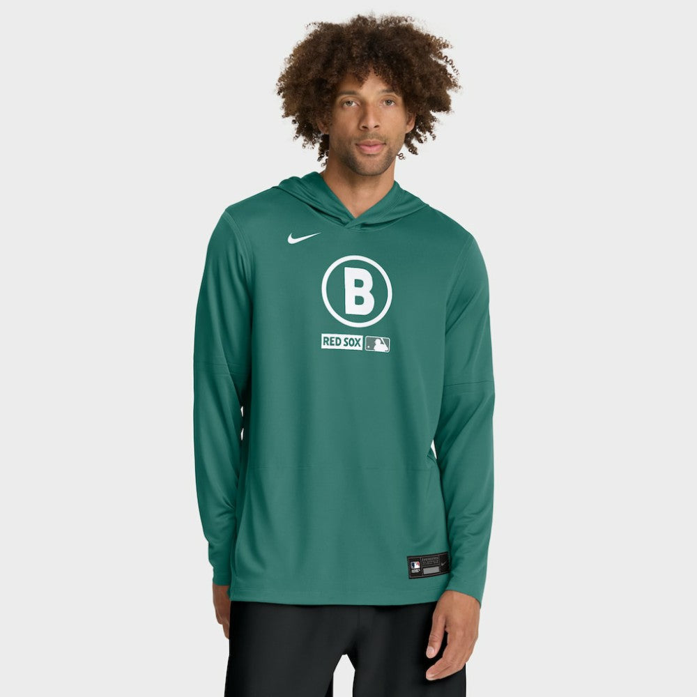 Boston Red Sox City Connect Dri-FIT Long Sleeve Hooded T-Shirt - Green | Nike