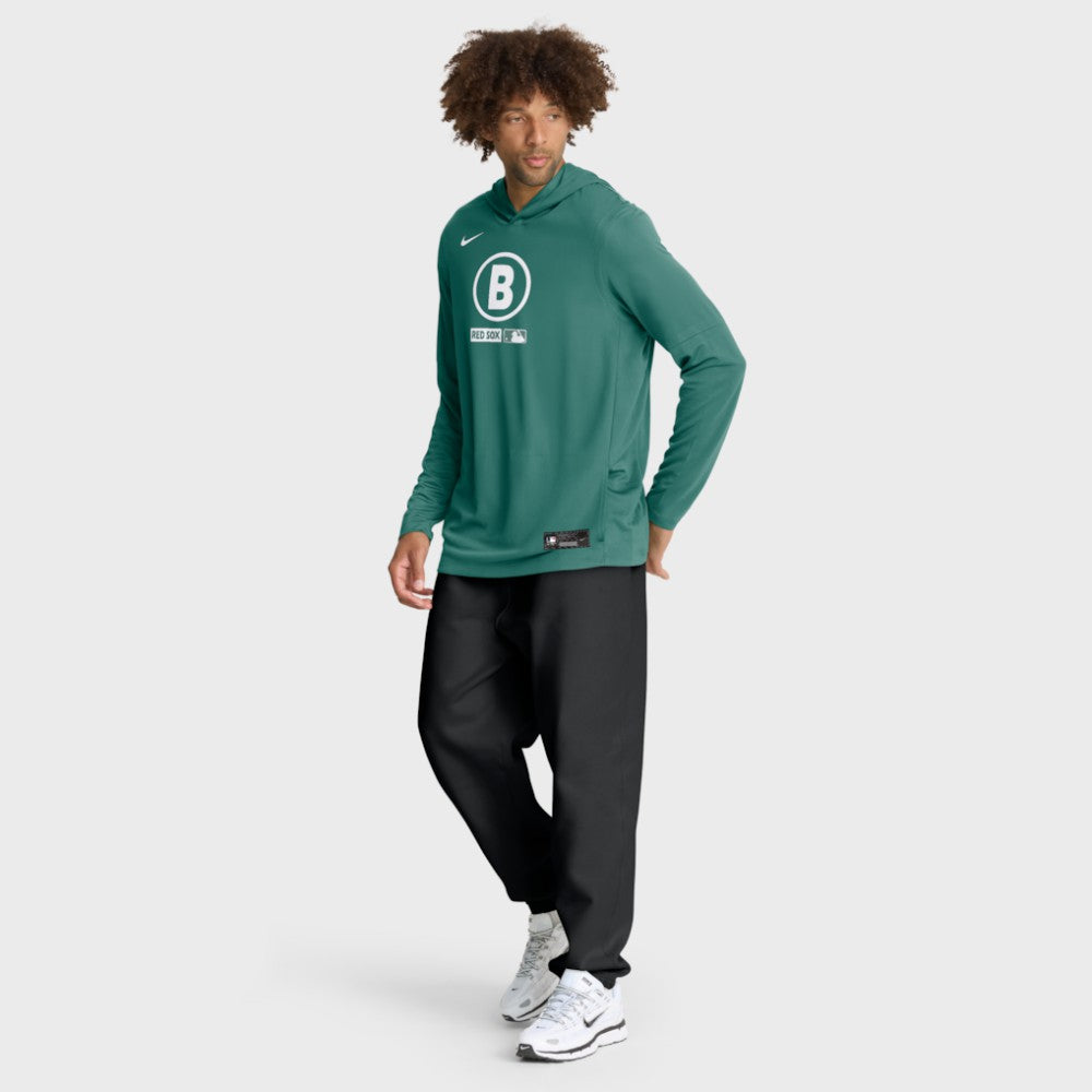 Boston Red Sox City Connect Dri-FIT Long Sleeve Hooded T-Shirt - Green | Nike
