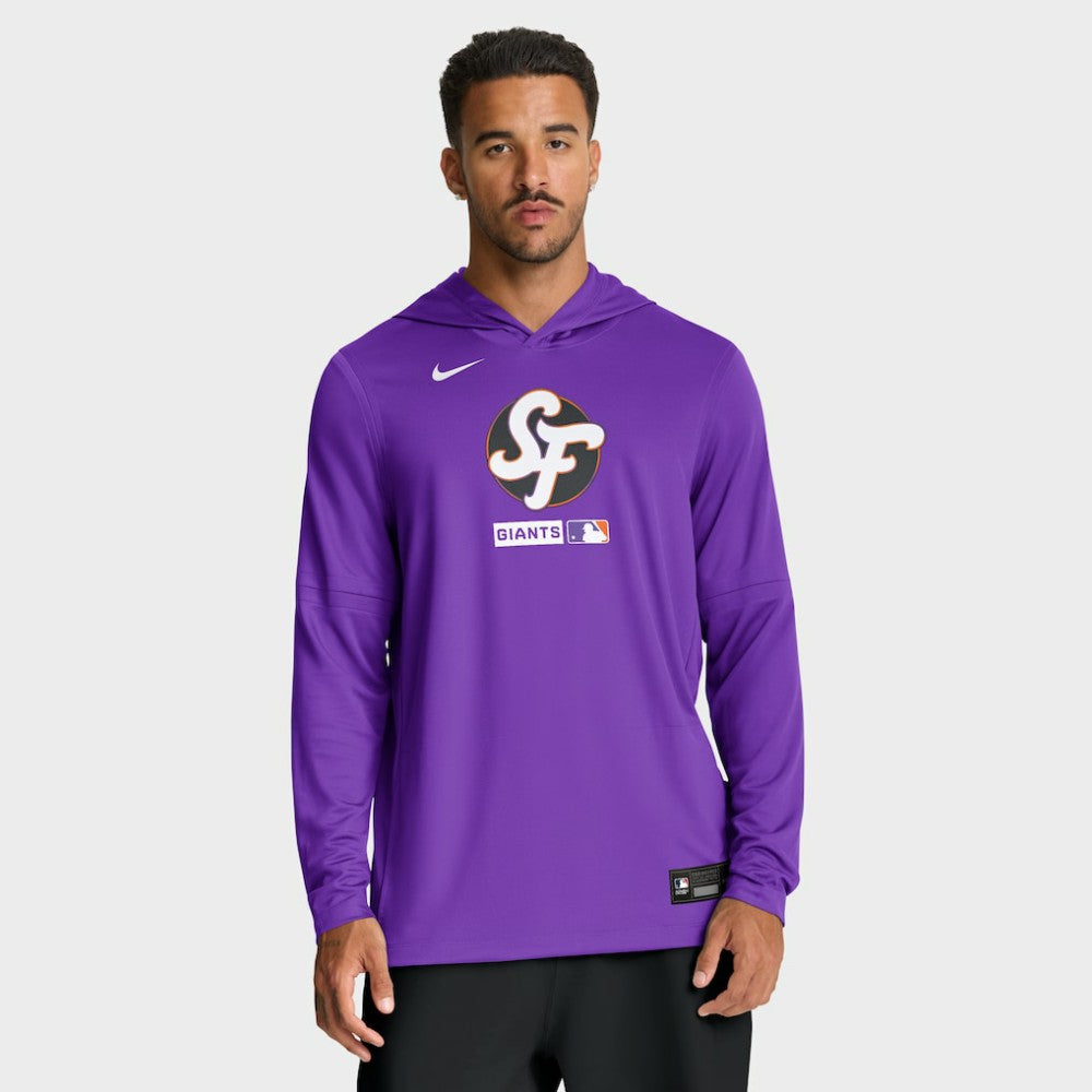 San Francisco Giants City Connect Dri-FIT Long Sleeve Hooded T-Shirt - Purple | Nike