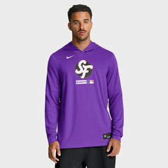 San Francisco Giants City Connect Dri-FIT Long Sleeve Hooded T-Shirt - Purple | Nike