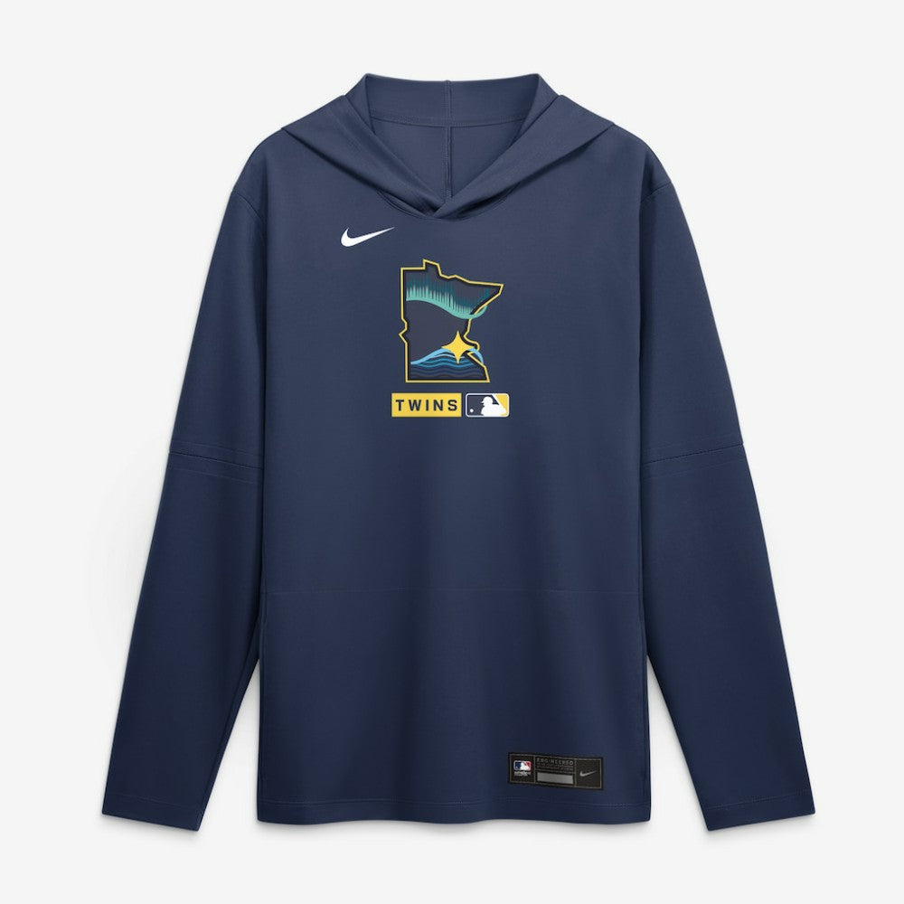Minnesota Twins City Connect Dri-FIT Long Sleeve Hooded T-Shirt - Navy | Nike