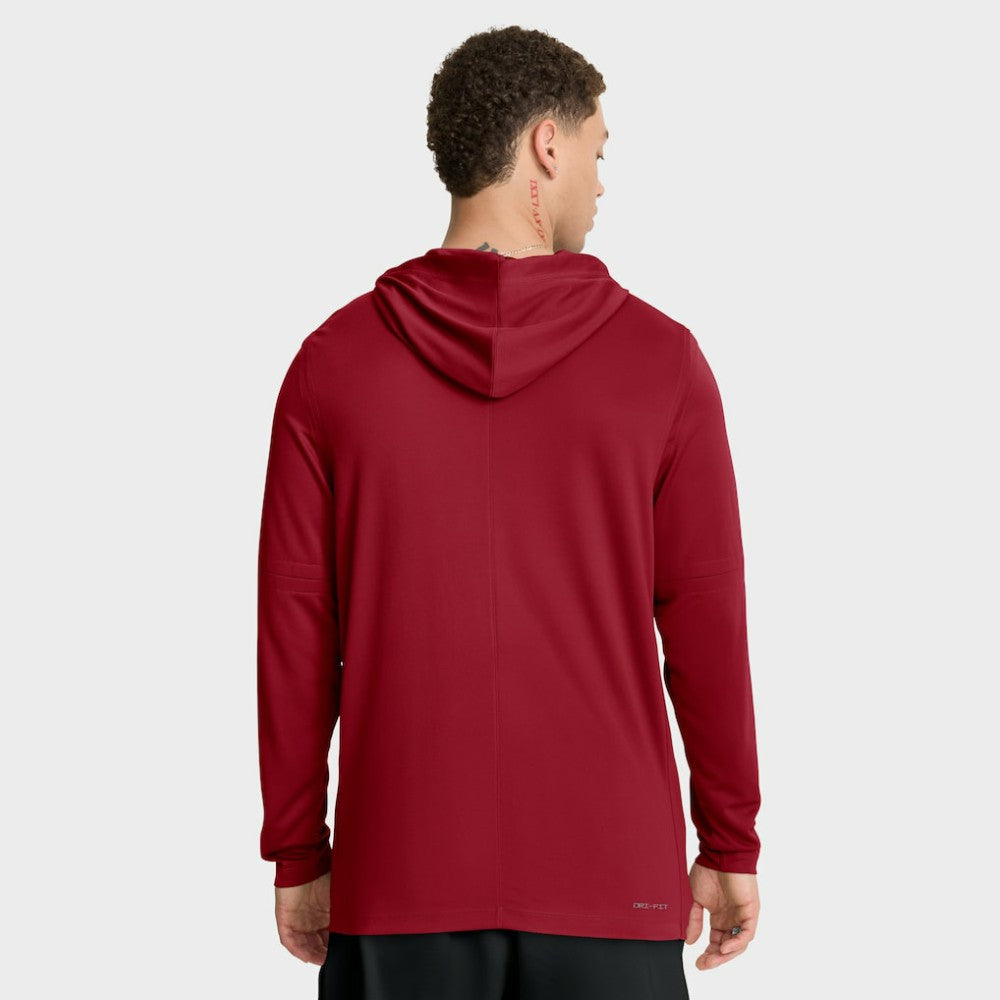 Cleveland Guardians City Connect Dri-FIT Long Sleeve Hooded T-Shirt - Red | Nike