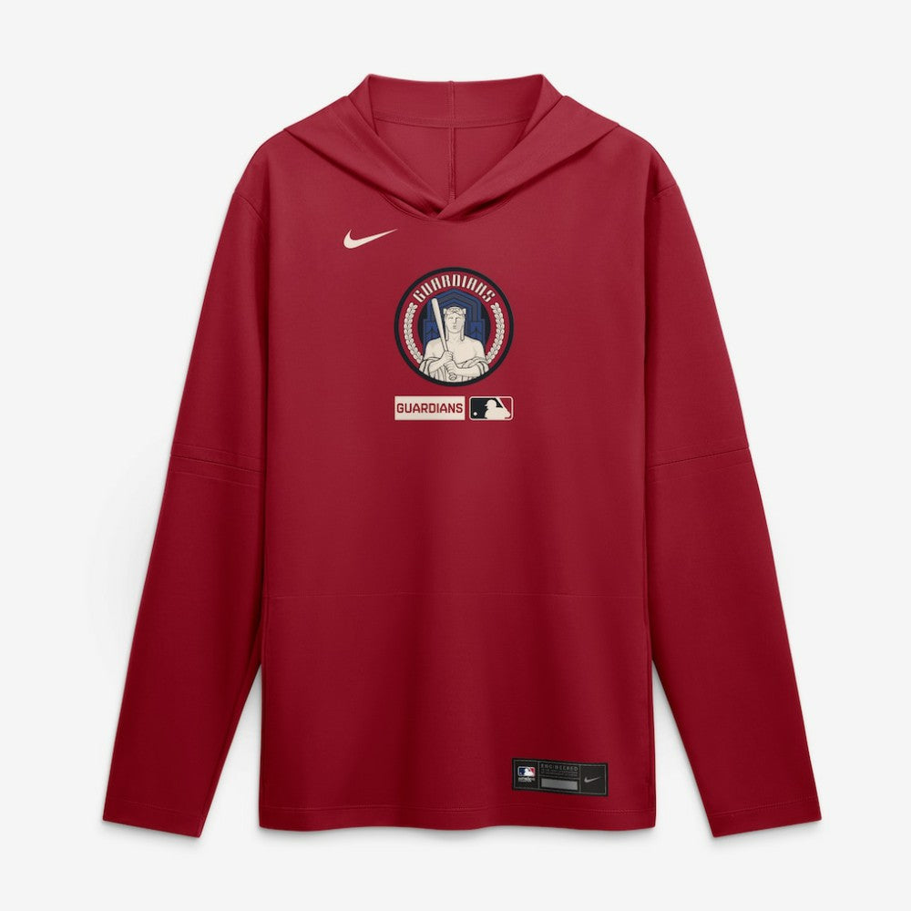 Cleveland Guardians City Connect Dri-FIT Long Sleeve Hooded T-Shirt - Red | Nike