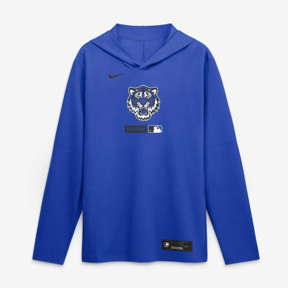 Detroit Tigers City Connect Dri-FIT Long Sleeve Hooded T-Shirt - Royal | Nike