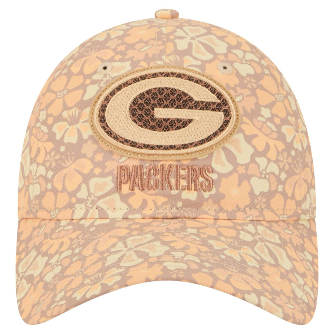 Green Bay Packers New Era Women's Floral 9TWENTY Adjustable Hat - Tan cheap