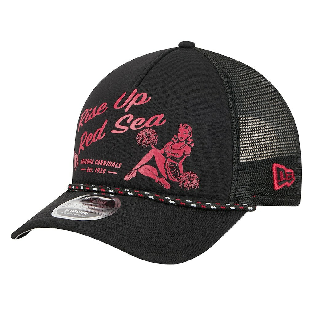 Arizona Cardinals New Era Gas Station 9FORTY A-Frame M-Crown Adjustable Trucker Hat - Black online
