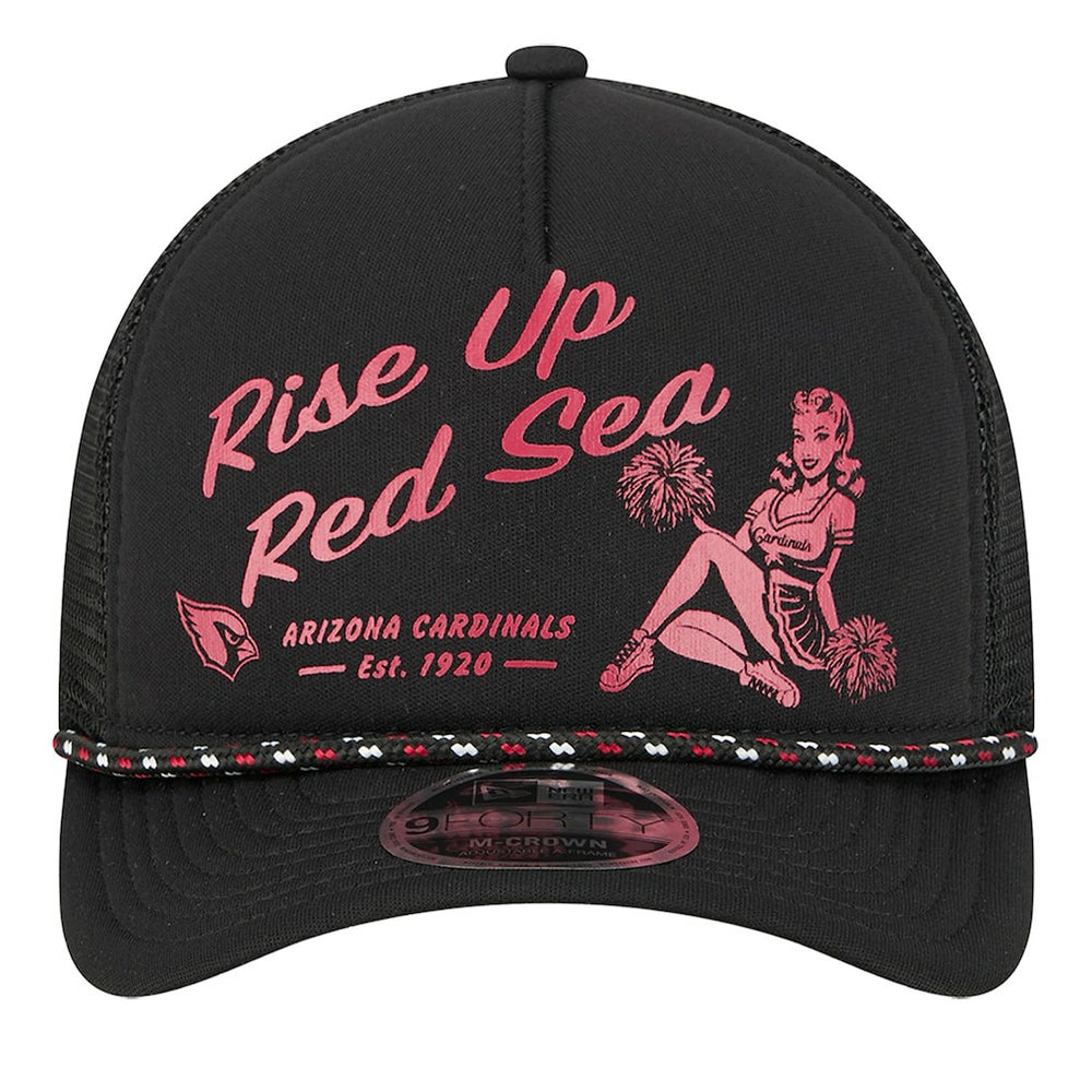 Arizona Cardinals New Era Gas Station 9FORTY A-Frame M-Crown Adjustable Trucker Hat - Black online