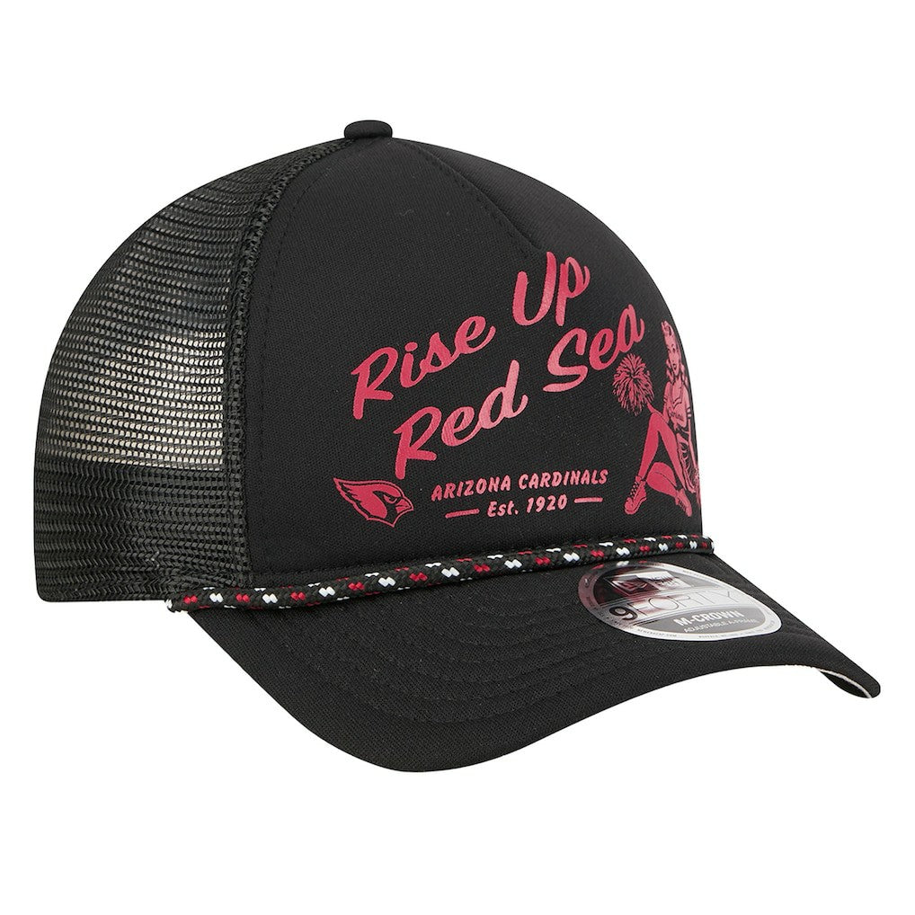 Arizona Cardinals New Era Gas Station 9FORTY A-Frame M-Crown Adjustable Trucker Hat - Black online